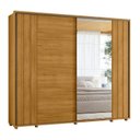 Ver imagem 4 de Guarda-Roupa Casal 2 Portas Correr 100% MDF 8 Gavetas Cabideiro Extensível com Espelho e Pés Dali