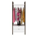 Ver imagem 2 de Armário Closet Com 2 Gavetas Cr35001 Branco/Nogal