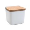 Saleiro de Cerâmica com Tampa de Bambu Bianco 12cm Lyor - 1
