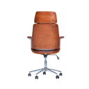 Ver imagem 7 de Cadeira Giratória Coimbra Rivatti em Madeira Poliuretano Marrom Base Rodizio Cromado