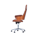 Ver imagem 6 de Cadeira Giratória Coimbra Rivatti em Madeira Poliuretano Marrom Base Rodizio Cromado