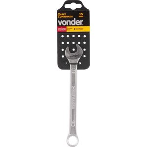 Chave Combinada 15mm Cromo Vanádio Cromada Cartela - Vonder