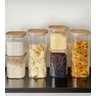 Pote de Vidro Hermético Quadrado com Tampa Bambu 1,400 ml - 5
