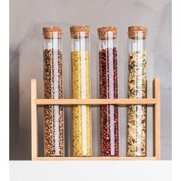 Porta Temperos em Bambu Tubos de Vidro - Yoi - 2 Porta Temperos em Bambu Tubos de Vidro - Yoi - 2