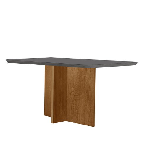 Mesa Sala de Jantar Olimpia 120cm Em MDF e Vidro Com Canto Copo