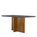 Ver imagem 1 de Mesa Sala de Jantar Olimpia 120cm Em MDF e Vidro Com Canto Copo