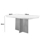 Ver imagem 3 de Mesa Sala de Jantar Olimpia 120cm Em MDF e Vidro Com Canto Copo