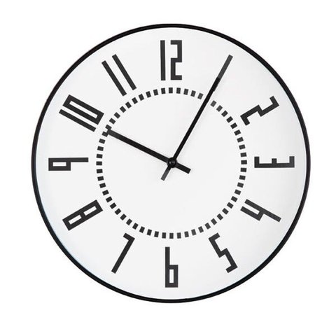 Relógio de Parede Branco e Preto