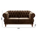 Ver imagem 3 de Sofá Chesterfield Capitonê Elisabeth Duquesa 2 Lugares - Veludo Marrom