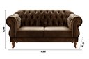 Ver imagem 3 de Sofá Chesterfield Capitonê Elisabeth Duquesa 2 Lugares - Veludo Marrom