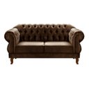 Ver imagem 1 de Sofá Chesterfield Capitonê Elisabeth Duquesa 2 Lugares - Veludo Marrom