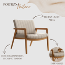 Ver imagem 5 de Conjunto 2 Poltronas Milano para Área ou Varanda Gourmet Estofada Pés em Madeira Maciça Decorativa S