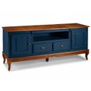 Ver imagem 3 de Rack Hanover 2 Portas 2 Gavetas + Nicho Pés Luis Xv 75 X 195 X 40 Cm (a X L X P) - Cor Azul/imbuia