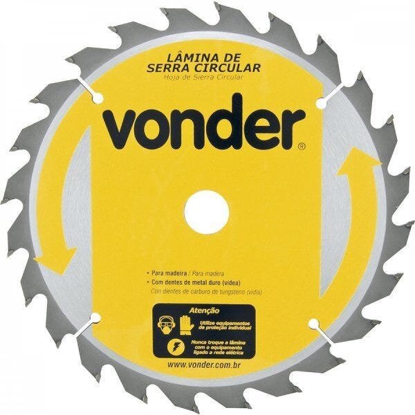 Lâmina de serra circular com dentes de metal duro/vídea 350 mm x 30 mm 24 dentes Vonder - 1