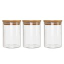 Ver imagem 1 de Kit 3 Potes Borossilicato Hermético Tampa Bambu 450ml Class