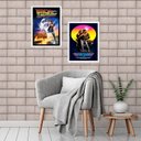 Ver imagem 2 de Kit 2 Quadros Cinema Filmes Anos 80 45x34cm - com Vidro:madeira Branca