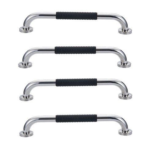 Barra de Apoio 60cm Inox Suporte Antiderrapante Banheiro Box Kit 4 Unidades Idoso Gestante Cadeirant