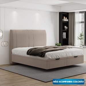 Cama Flutuante Baú Space Queen Linho - Skybox