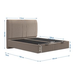 Cama Flutuante Baú Space Queen Linho - Skybox - 6