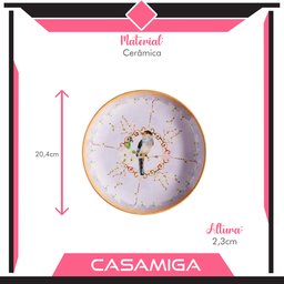 Conjunto Pratos Raso Sobremesa Cerâmica Sussurro Pássaro 8pç - 3