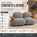 Ver imagem 7 de Sofá Leaf 180 cm 2 Lugares Orgânico Luxo Sala de Estar:Bouclê Cinza Escuro