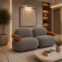 Ver imagem 3 de Sofá Leaf 180 cm 2 Lugares Orgânico Luxo Sala de Estar:Bouclê Cinza Escuro