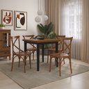 Ver imagem 3 de Mesa em Madeira Maciça Quadrada 4 Lugares - 80 X 80cm Preto