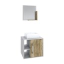 Ver imagem 2 de Conjunto Balcão C-cuba Q32 e Espelheira Soft 500 Branco Chess Branco Chess C-carvalho