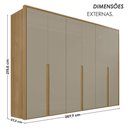 Ver imagem 2 de Roupeiro Lizz 6 Portas de Bater 6 Gavetas MDF Hannover - Fendi