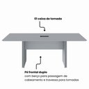 Ver imagem 4 de Mesa Reunião Retangular 2,00 m X 0,90 m Tampo e Pé Painel Duplo Chanfrado 45° com Caixa de