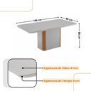 Ver imagem 3 de Mesa Jantar Isadora 180cm 6 Cadeiras Isadora Moderna Mobília Linho Capuccino/off White/naturale