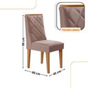 Ver imagem 5 de Mesa Jantar Isadora 180cm 6 Cadeiras Isadora Moderna Mobília Linho Capuccino/off White/naturale