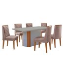 Ver imagem 2 de Mesa Jantar Isadora 180cm 6 Cadeiras Isadora Moderna Mobília Linho Capuccino/off White/naturale