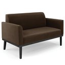 Ver imagem 6 de Sofá Namoradeira e 1 Poltrona Base Madeira Preto Maressa Suede Marrom - Ibiza