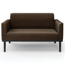 Ver mais imagens de Sofá Namoradeira e 1 Poltrona Base Madeira Preto Maressa Suede Marrom - Ibiza