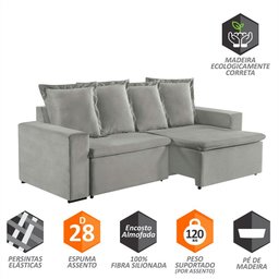 Sofa Donatello 2 Lugares Pés de Madeira Talento Móveis - 3