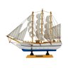 Miniatura Barco Navio Veleiro Madeira Base Azul 26x5x30cm - Tudo em Caixa - 1