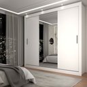 Ver imagem 1 de Guarda-roupa Casal Del Plata 3 Portas 4 Gavetas com Espelho Branco- Panorama Móveis