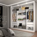 Ver imagem 2 de Guarda-roupa Casal Del Plata 3 Portas 4 Gavetas com Espelho Branco- Panorama Móveis