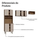 Ver imagem 3 de Armário de Cozinha Compacta 235cm Rustic/crema Gourmet Madesa Xb03 Rustic/crema
