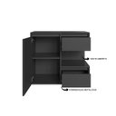 Ver imagem 4 de Gabinete de Banheiro 80cm Paula Grafite com 2 Gavetas Porta e Nicho sem Cuba