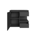 Ver imagem 3 de Gabinete de Banheiro 80cm Paula Grafite com 2 Gavetas Porta e Nicho sem Cuba