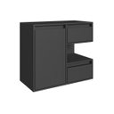 Ver imagem 2 de Gabinete de Banheiro 80cm Paula Grafite com 2 Gavetas Porta e Nicho sem Cuba