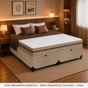Ver imagem 6 de Cama Box Baú King Bipartido Suede + Colchão Molas Ensacadas Royal Sleep Bioclassic 193cm Cor:Bege