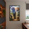 Quadro Decorativo Animais Sombra da Savana com Moldura e Vidro Preto - 100x70 Cm - 3