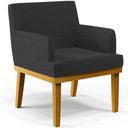 Ver imagem 3 de Kit 2 Poltronas Decorativas Sala De Estar E Recepção Base Mel Beatriz W01 Bouclê Preto - Lyam Decor