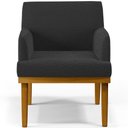 Ver imagem 6 de Kit 2 Poltronas Decorativas Sala De Estar E Recepção Base Mel Beatriz W01 Bouclê Preto - Lyam Decor