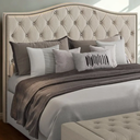 Ver imagem 1 de Cabeceira Estofada Viana King 1,95 Linho Bege - Larbelle