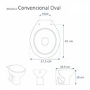 Ver imagem 3 de Assento Sanitário Almofadado Astra Convencional Oval Universal Cinza Claro