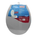 Ver imagem 1 de Assento Sanitário Almofadado Astra Convencional Oval Universal Cinza Claro